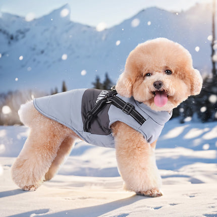 Chaqueta impermeable de invierno para perros con arnés reflectante