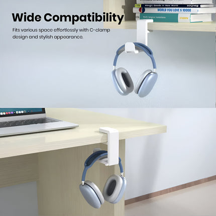 360° Rotating No-Punch Headphone and Organizer Hook for Desk