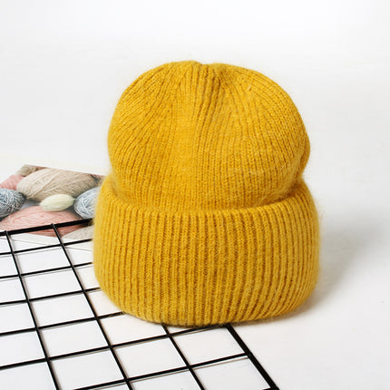 Gorro de punto de piel de conejo auténtica unisex de 9 colores: cálido y elegante para hombres y mujeres