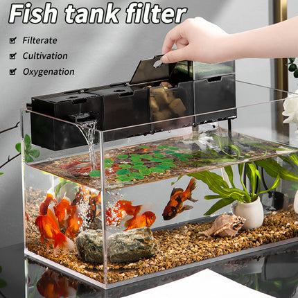 Boîtier de filtre silencieux 3 en 1 pour aquarium en cascade avec purificateur intégré