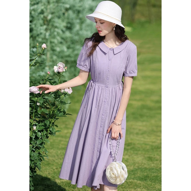 Vestido de manga corta para tomar el té francés