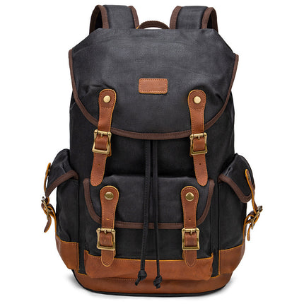 Large Capacity Waterproof Outdoor Canvas Vintage Backpack