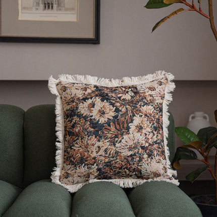 Housse de coussin multicolore en jacquard américain