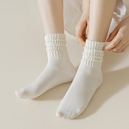 Chaussettes mi-hautes en coton pour femmes pour le printemps et l'automne