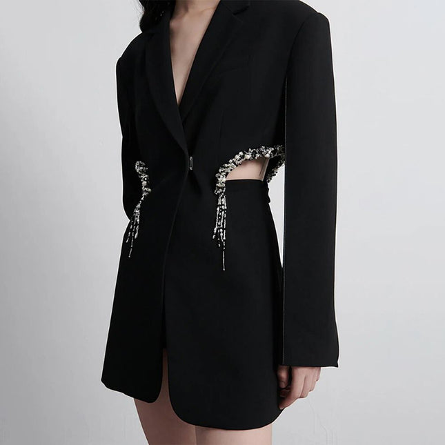 Blazer élégant pour femme orné de cristaux