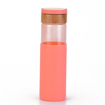 Handle Bamboo Cover Color Silicone Cover Outdoor Water Cup - Wnkrs