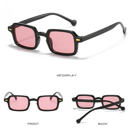 Retro Rivet Gradient Square Sunglasses - UV400 Protection Unisex Eyewear for Sports and Fashion