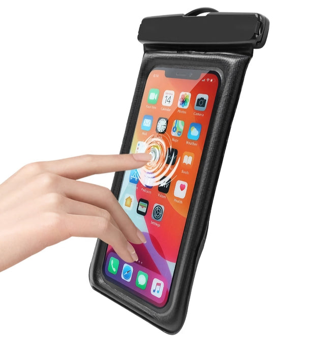 Funda flotante impermeable para teléfono con funcionalidad de pantalla táctil