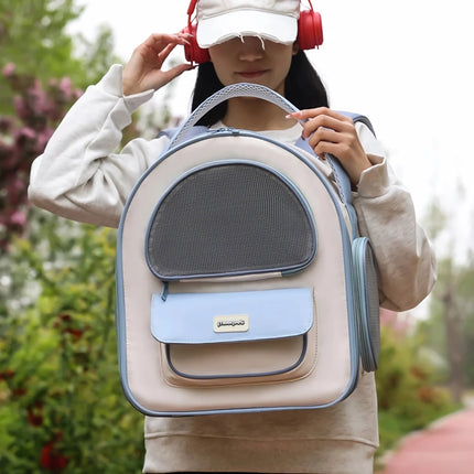 Mochila para gatos plegable y transpirable para viajes al aire libre: transportador de mascotas de gran capacidad