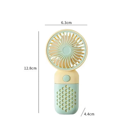 Cute USB Mini Handheld Rechargeable Fan - Pocket-Sized, Low-Noise, and Portable