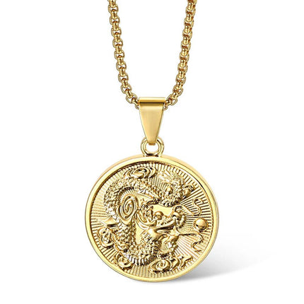 Gold Plated Dragon Pendant Necklace - Wnkrs