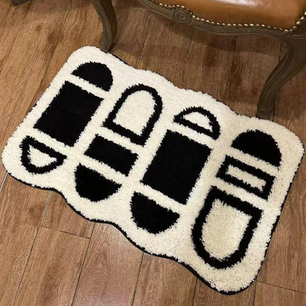 Modern Geometric Tufted Area Rug - Super Soft Non-Slip Floor Mat