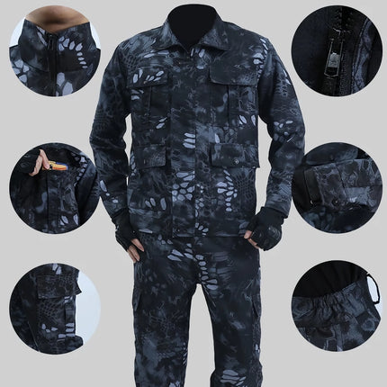 Traje de camuflaje para exteriores para hombres: mono de verano resistente al desgaste