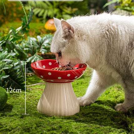 Bol en céramique pour animal de compagnie en forme de champignon mignon