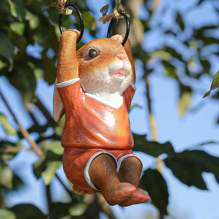 Charming Rabbit Garden Pendant - Outdoor Resin Animal Sculpture Decoration