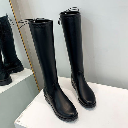 Bottes pour femmes avec grande circonférence de tube, pieds gras, jambes épaisses sous le genou, grande taille, élastique