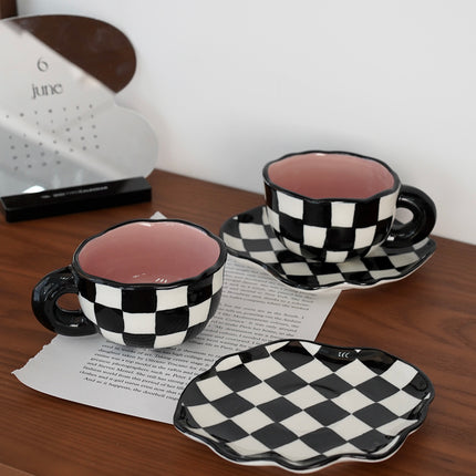 Black And White Checkerboard Mug Creative Net Red Mug - Wnkrs