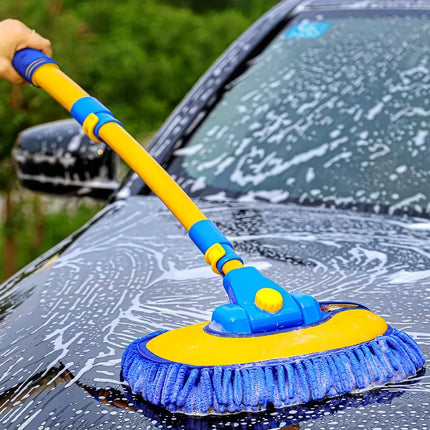 Balai de lavage de voiture télescopique réglable avec tête de brosse en chenille super absorbante