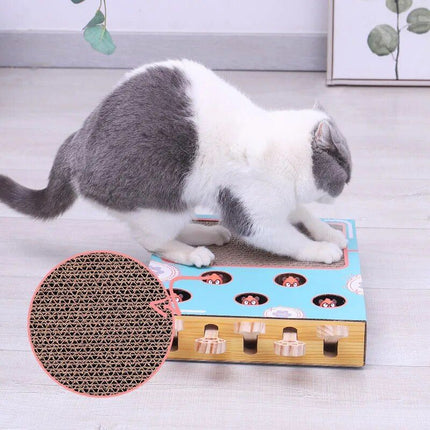 Multi-Hole Mice Puzzle Cat Toy with Scratcher & Grinder - Wnkrs