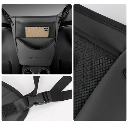 Luxurious Leather Car Seat Organizer with Protective Barrier - Wnkrs