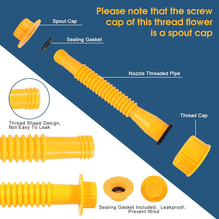 Buse de bidon de gaz avec capuchons à vis, becs de rechange pour bidon de gaz anti-déversement pour la plupart des bidons de 1/2/5/10 gallons