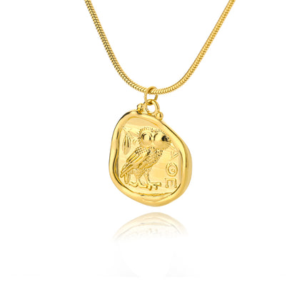 Gold Owl Pendant Necklace for Women