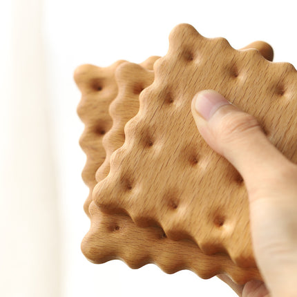 Posavasos de madera natural para galletas