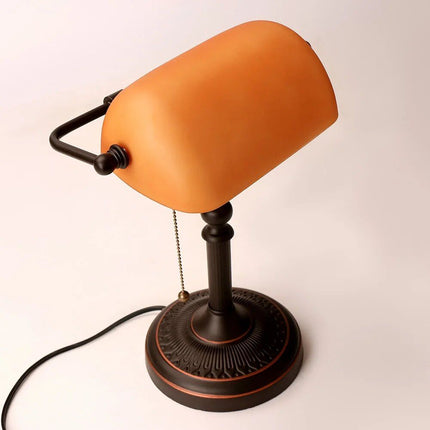 Retro Vintage Matted Orange Glass Table Lamp - Wnkrs