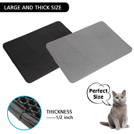 Tapis de litière pour chat imperméable antidérapant à double couche