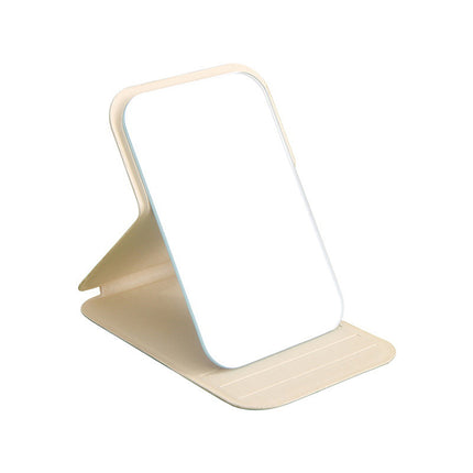 Espejo de maquillaje plegable con forma de flor, espejo de bolsillo portátil, espejo de maquillaje rectangular para mujer, espejo de tocador de mano