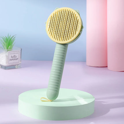 Brosse autonettoyante pour poils de chat et de chien avec élimination des poils en un seul clic