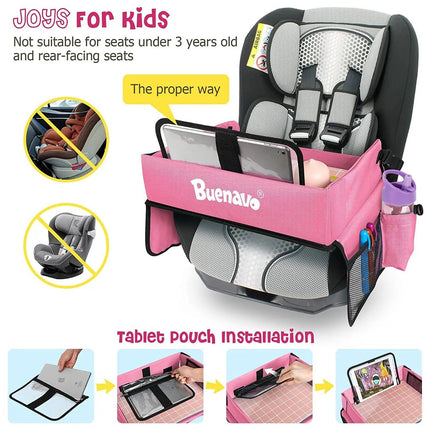 Kid-Friendly Car Seat Activity Tray with Waterproof Storage - Wnkrs