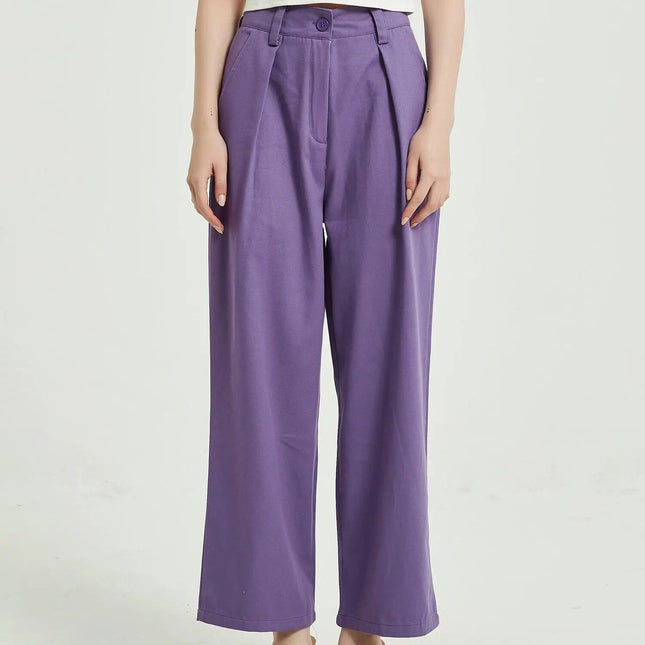 High-Waist Wide Leg Vintage Style Trousers