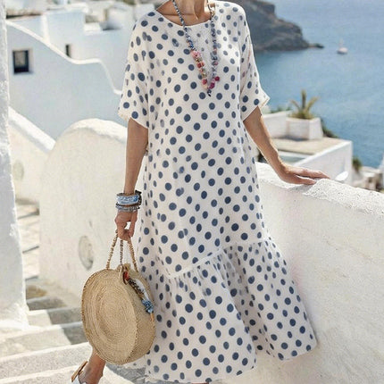 Vestido largo de mujer con estampado digital