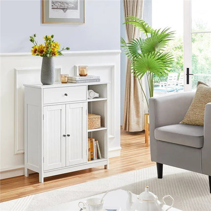 Modern White Large Storage Cabinet with Drawer for Versatile Use - Wnkrs