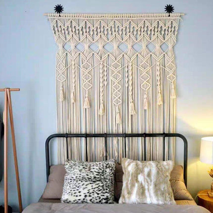 Boho Chic Beige Macrame Wall Hanging Tapestry - Wnkrs