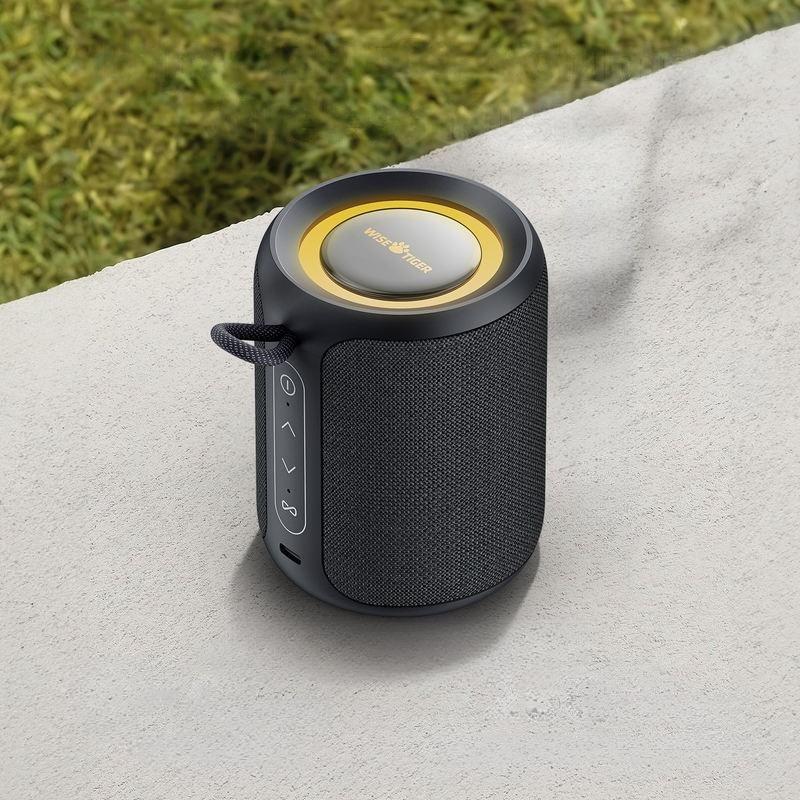 Portable Waterproof Bluetooth Speaker with Bass Boost and Dynamic LED Lights, 15W