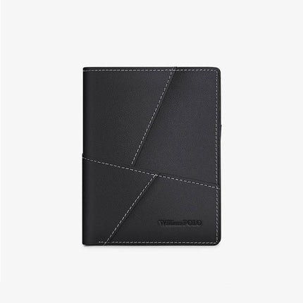 Portefeuille en cuir ultra fin pour homme – Porte-cartes vertical multifonctionnel