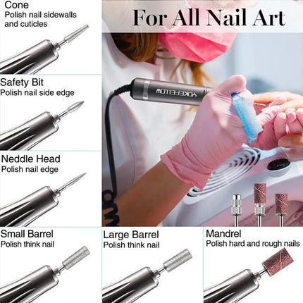 High-Speed Professional Nail Drill Machine with LED Display - Wnkrs
