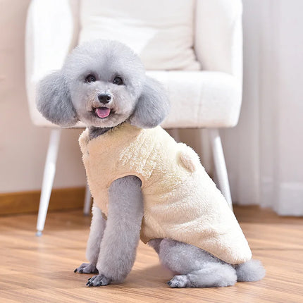 Veste polaire douillette pour chien avec motif ours – Vêtements d'hiver chauds