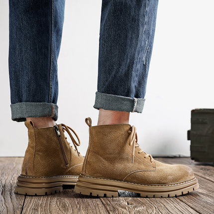 Bottines en cuir vintage pour hommes