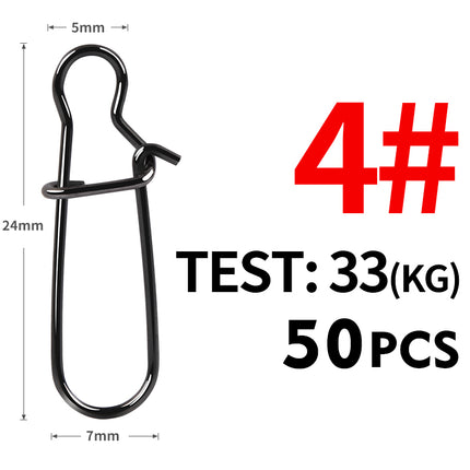 Lot de 50 mousquetons pivotants en acier inoxydable pour connecteurs de pêche