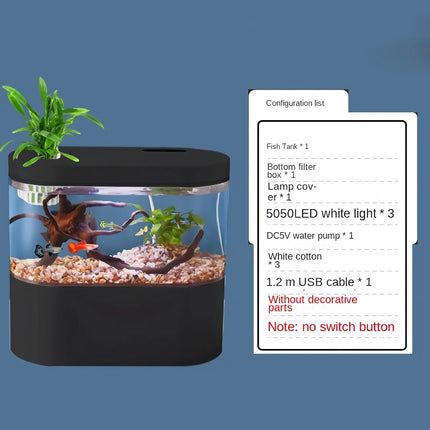 Mini aquarium à circulation automatique pour poissons rouges - Aquarium de table écologique