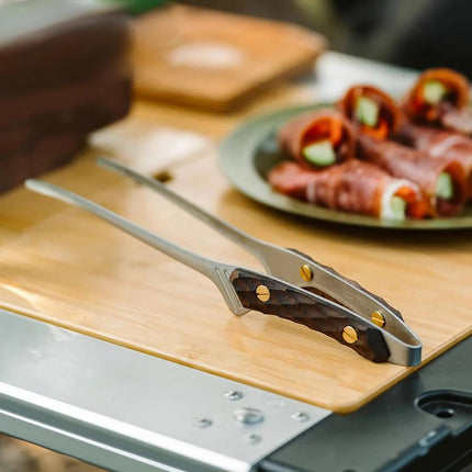 Retro-Inspired Stainless Steel Camp Tongs