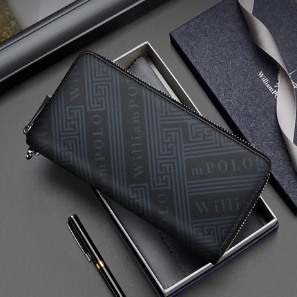 Portefeuille long de luxe en cuir véritable pour homme - Pochette et porte-cartes de style professionnel décontracté