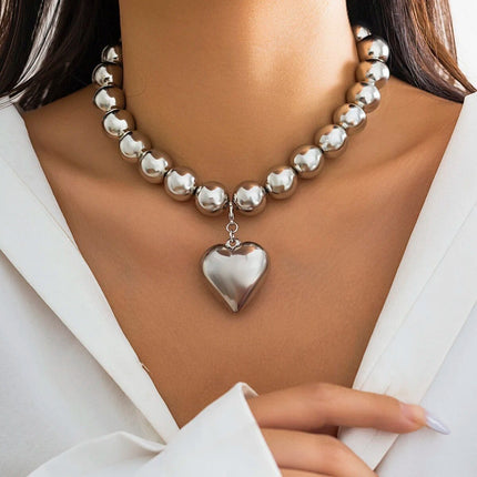 Trendy Acrylic Heart Pendant Choker Necklace - Wnkrs