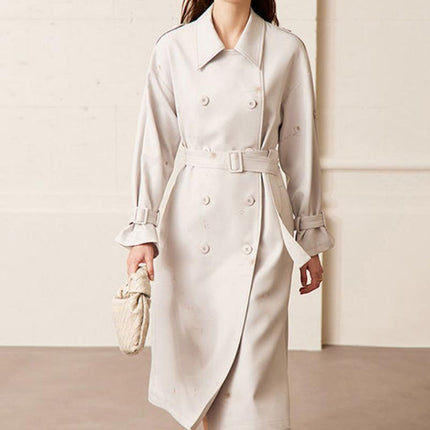 Trench-coat minimaliste élégant à double boutonnage avec ceinture