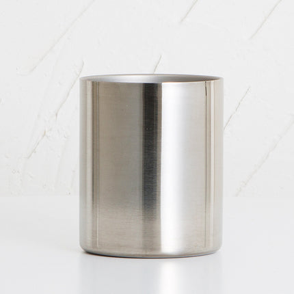 Stainless Steel Cylinder Pen Holder for Desk and Makeup Brushes