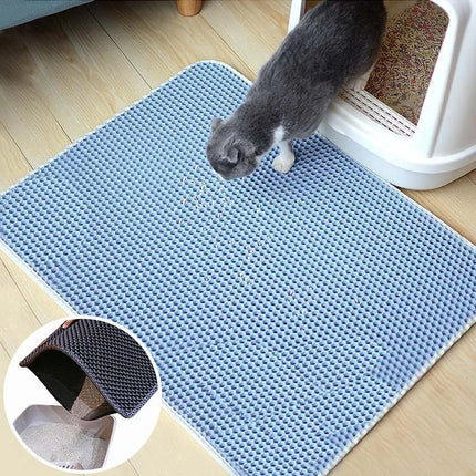 Tapis de litière pliable et imperméable pour chat – Récupérateur de litière en EVA à double couche