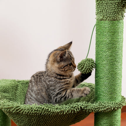 Rascador para gatos con forma de cactus y hamaca